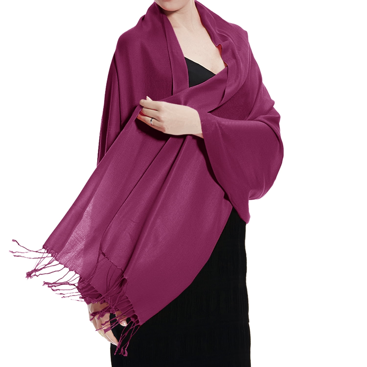 Oversized Scarf for Woman — Magenta, Cashmere and Silk — hotsell Wedding Shawl