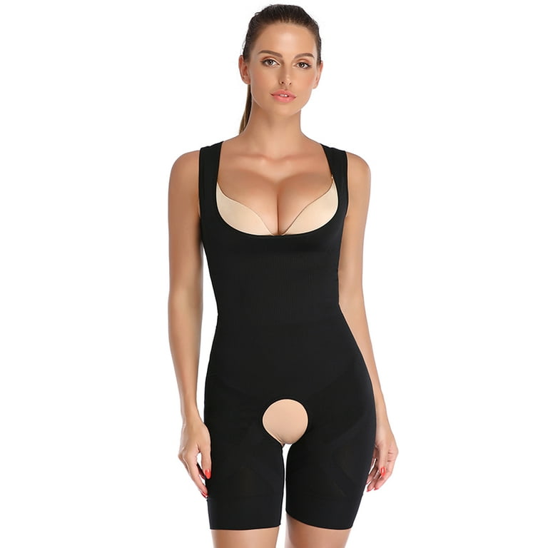 Women Magic Full Body Shaper Thigh Slimmer Slimming Bodysuit Open Bust  Girdle Tummy Control Shapewear Waist and Thigh Trainer