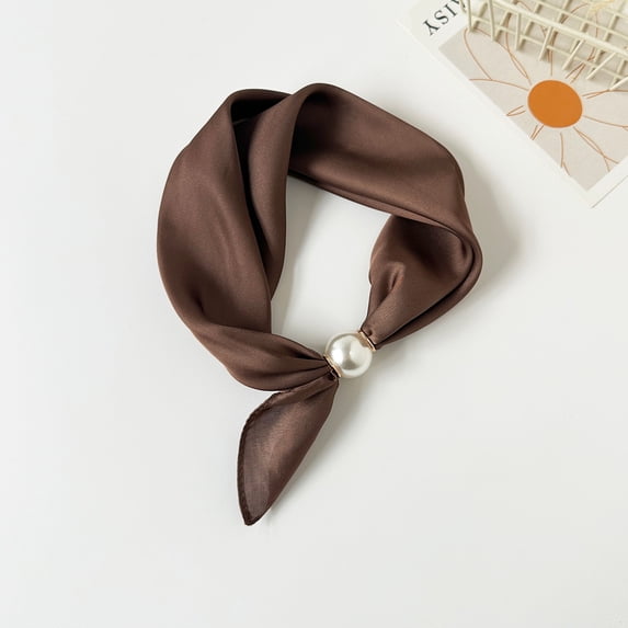 Women Pearl Satin Scarf â Elegant Silk Neck Wrap â Fashion Women's Accessories for Daily Party Office (One Size)