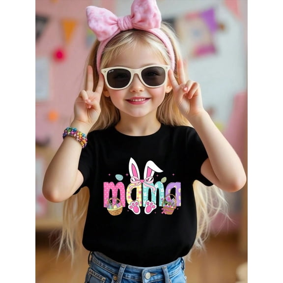Women Mama Coquette Bunny Easter Funny Mama Happy Easter Day Kids T-Shirt Graphic T-shirts for boys and girls