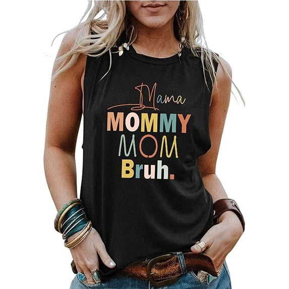 Women Mama Mommy Mom Bruh Tank Tops Shirt