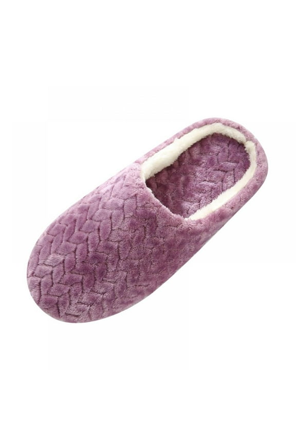 Women Man Slip on Fuzzy House Slippers Memory Foam Slippers Outdoor Indoor Warm Plush Bedroom Shoes