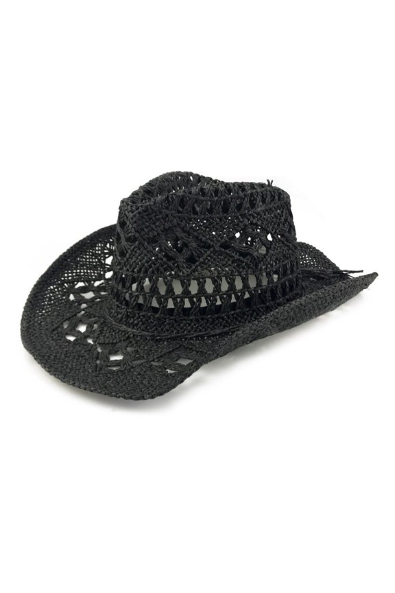 Women/Man hand made Pierced cowboy hat Cowboy Wide Brim Summer Beach Sun Hat , Adjustable