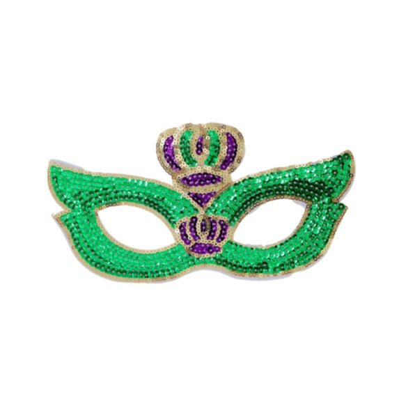 Women Mardi Gras Sequin Mask Costume Shining Fleur De Lis Lace-Up Mask Masquerade Venetian Carnival Mask for Party Decorations 1 PC Multicolor One Size
