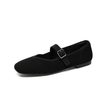 Women Mary Jane Ballet Flat Shoes Foldable Knit Flats with Arch Support for Casual Work Office