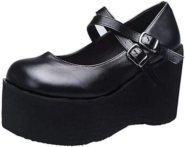 Women's Low Platform Pumps Round Toe Classic High Heels