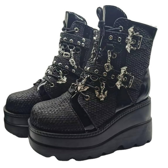 Women Mary Jane Dress Pumps Lolita Shoes Cute Platform Gothic Double Ankle Strap Round Toe Chunky Heel Uniform Pumps Shoes Perfect for School Party Business Work Dance Date Night Club