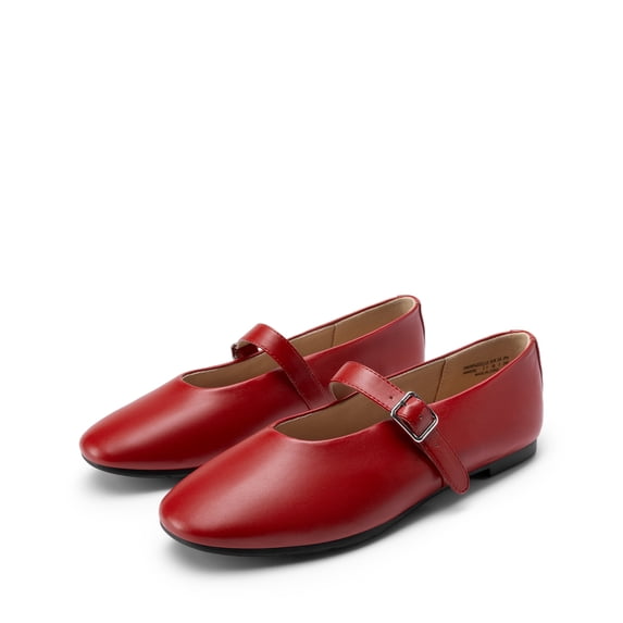 Women Mary Jane Flats Round Toe Ballet Style Comfortable Slip On Dress Shoes with Buckle Strap for Casual Wear