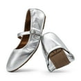 thumbnail image 1 of Women Mary Jane Flats Square Toe Foldable Ballet Shoes Comfortable Slip On Dress Shoes for Business Casual Work, 1 of 8