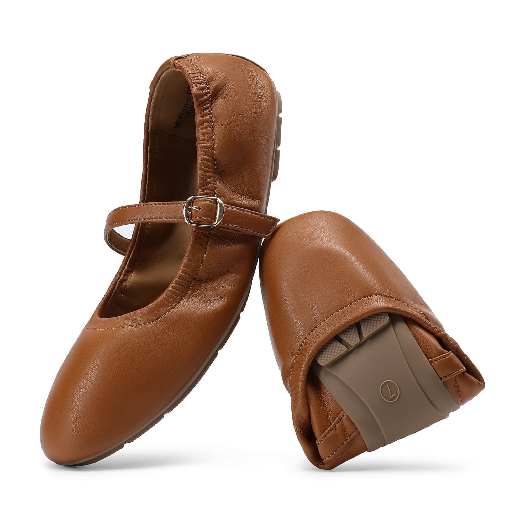 Women Mary Jane Flats Square Toe Foldable Ballet Shoes Comfortable Slip ...