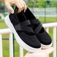 thumbnail image 1 of Women Mary Jane Shoes Slip On Walking Flats Comfortable Dressy Knit Washable Casual Nurse Shoe with Arch Support, 1 of 5