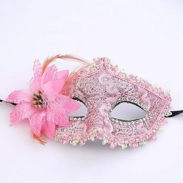 Women Masquerade Mask Prom Masks with Flower Half Face Lace Masks Masks for Mardi Gras Carnival Christmas Halloween Fancy Party Supplies