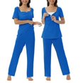 thumbnail image 1 of Women Maternity Nursing Pajamas Set Short Sleeve Breastfeeding Sleepwear Suit Nursing Pjs Set Pregnancy Postpartum Top and Casual Long Pants Set S-2XL, 1 of 7