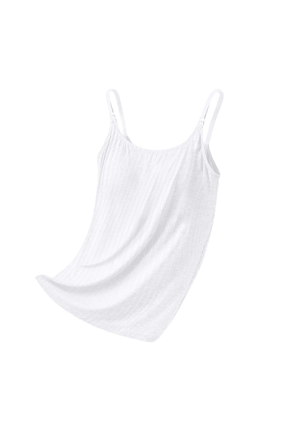 Women Pregnancy Nursing Sling Camisole Solid Color Round Neck, Sleeveless Breastfeeding Top for Pregnancy, for All Trimesters, Mocha Coffee