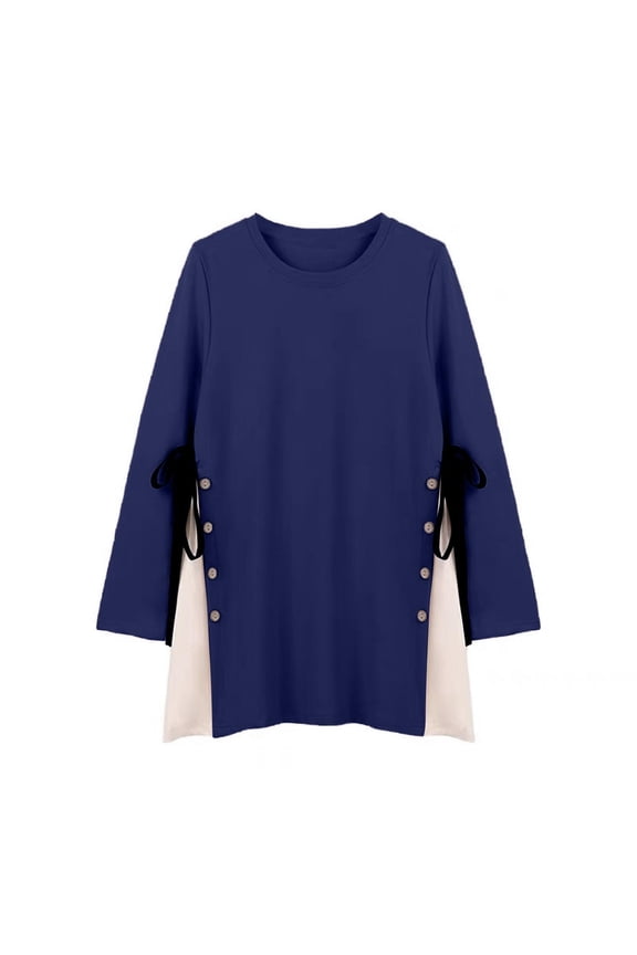 Women Maternity Round Neck Long Sleeve Top, Loose Casual Maternity Wear for Pregnancy, for All Trimesters