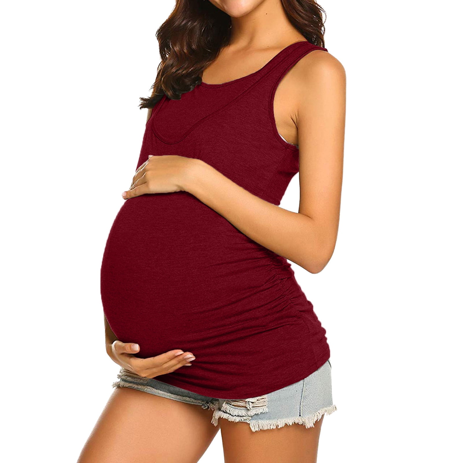 Women Maternity Short Sleeve Nursing Baby Breastfeeding T-shirt Pregnanty  Tops Top 3 Maternity plus Size Leggings Pregnancy Pants Petite Bra Tops for  Women of Leggings Denim Overalls Maternity Tops 