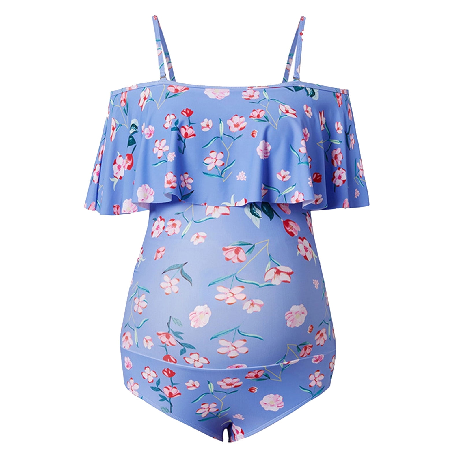 Women Maternity Swimwear OnePiece Pregnancy Swimsuit Floral Prints