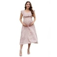 thumbnail image 1 of Women Maternity V Neck Sundress Ruffle Cap Sleeveless Maxi Dress, 1 of 5