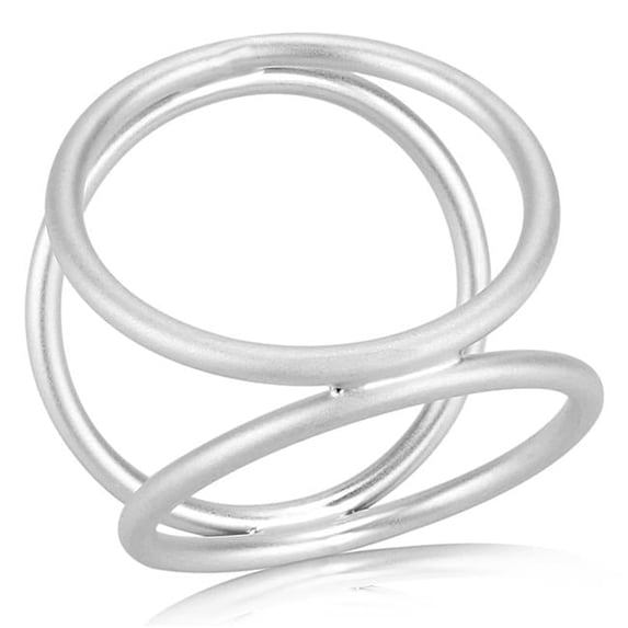 Women Matte Rhodium Brass Ring with No Stone in No Stone - Size 4