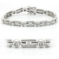 thumbnail image 1 of Women Matte Rhodium & Rhodium Brass Bracelet with AAA Grade CZ in Clear - 7 in., 1 of 1