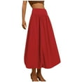 thumbnail image 1 of Women Maxi Bubble Skirt Elastic Waist Aline Long Puff Skirt Ruffle Hem Balloon Skirts, 1 of 7