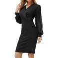 Women Maxi Winter Dresses Women Bodycon Dress Dot Long Sleeves V Neck Wrapped Party Dress