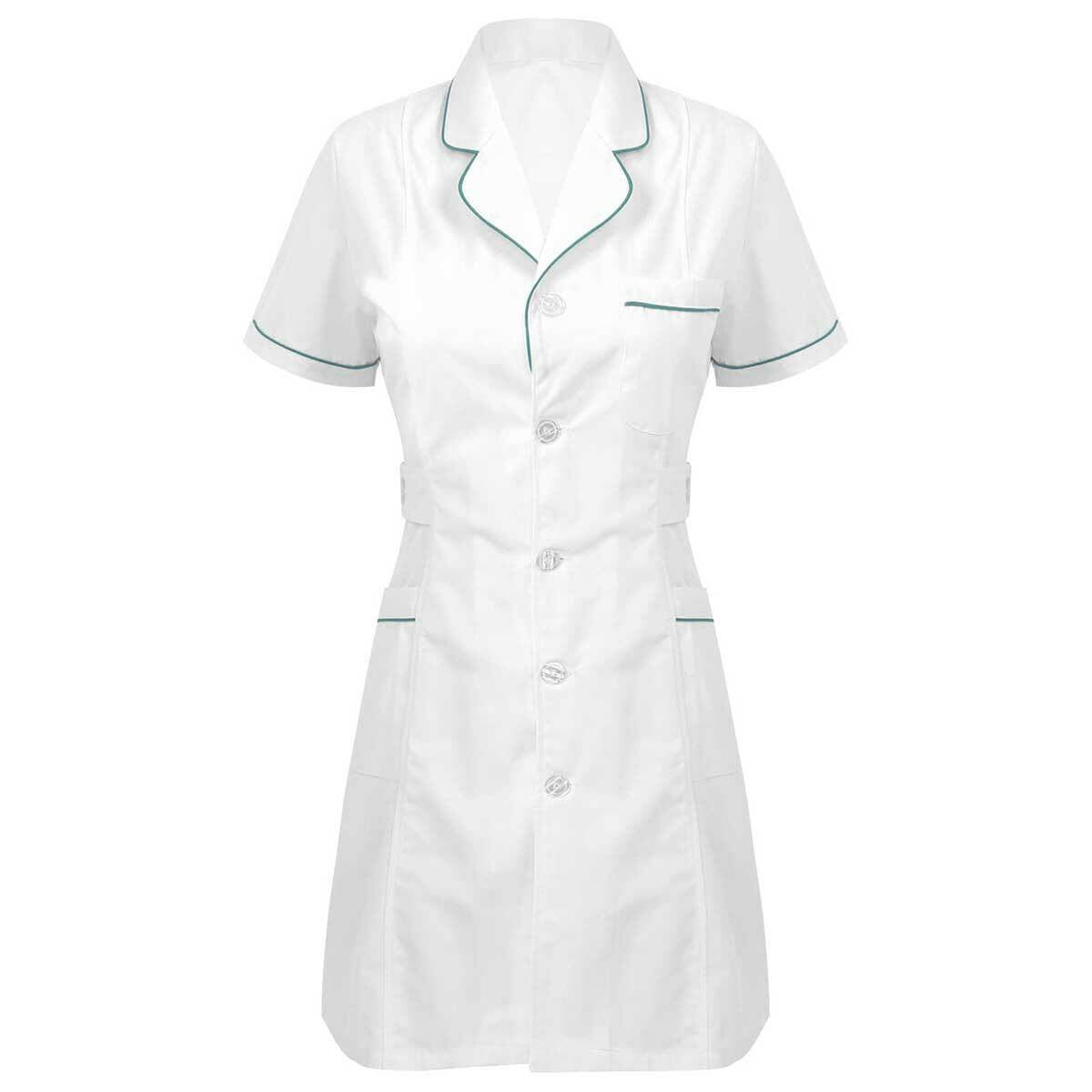 Women Medical Short Sleeve Dress Top Doctor Nurse Uniform Scrub