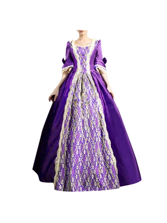 Women Medieval Renaissance Dresses Queen Halloween Christmas Holiday Dress Ball Gown Dress Theatrical Cosplay Clothing