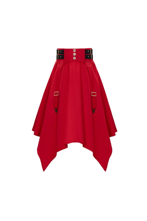 Women Medieval Renaissance Vintage Elastic High Waisted Steampunk Gothic Skirt Handkerchief Halloween Skirts XL