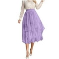 thumbnail image 1 of Women Medium Length Skirt High Waisted Skirt Polyester Summer Spring Wear, 1 of 4