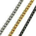 thumbnail image 1 of Women Men 1.5-4mm Stainless Steel Gold Plated Square Rolo Chain Necklace, 1 of 4