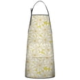 thumbnail image 1 of Women Men Adjustable Bib Apron with Pockets Blue with Yellow Daisy Cooking Kitchen Aprons, 1 of 7