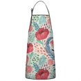 thumbnail image 1 of Women Men Adjustable Bib Apron with Pockets Floral Rose Cooking Kitchen Aprons, 1 of 7