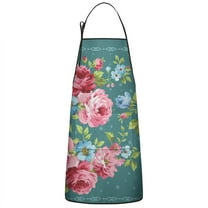 Women Men Adjustable Bib Apron with Pockets Pioneer Colorful Floral Cooking Kitchen Aprons