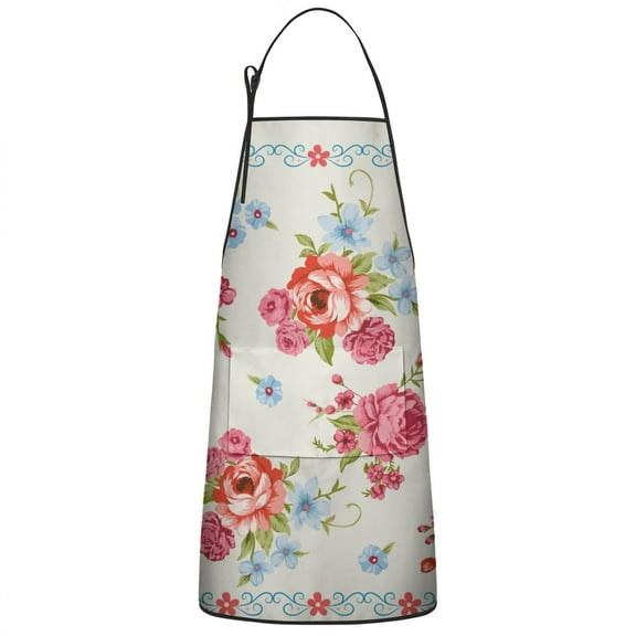 Women Men Adjustable Bib Apron with Pockets Pioneer Colorful Floral Cooking Kitchen Aprons