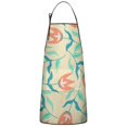 thumbnail image 1 of Women Men Adjustable Bib Apron with Pockets Red Tulip Cooking Kitchen Aprons, 1 of 7