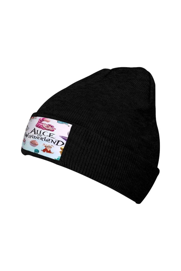 Women Men Alice in Wonden-Lan Beanies Graphic Knitted Hat Women Winter Soft Warm Cap