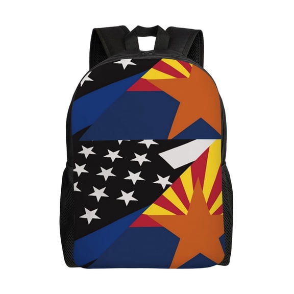 Women Men Arizona Thin Blue Line Flag Backpack Lightweight Rucksack Casual Daypack For Laptop Trave