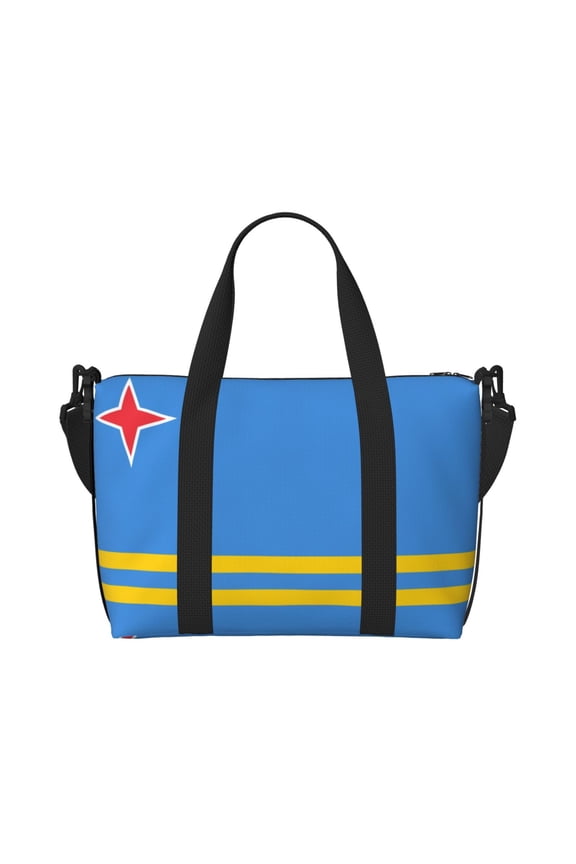Women Men Aruba Flag Gym Duffel Bag Travel Carry On Weekender Overnight Tote Personal Item Bag