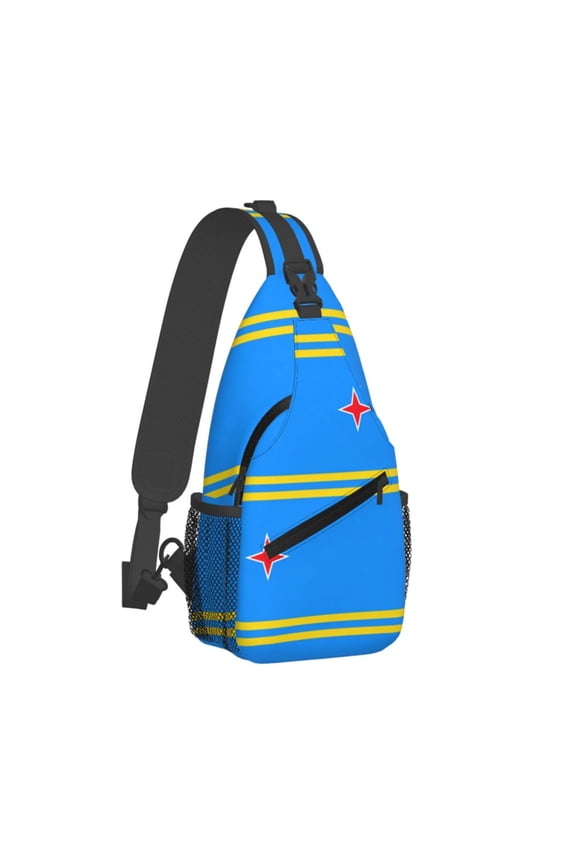 Women Men Aruba Flag Sling Backpack Casual Shoulder Sling Bag Gym Travel Hiking Daypack