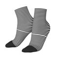 thumbnail image 1 of Women Men Athletic Socks Black White Mosaic Vertical Stripes Cushioned Quarter Ankle Socks, 1 of 7