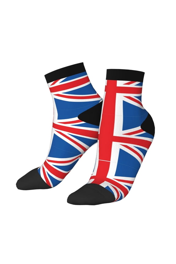 Women Men Athletic Socks British Flag Cushioned Quarter Ankle Socks