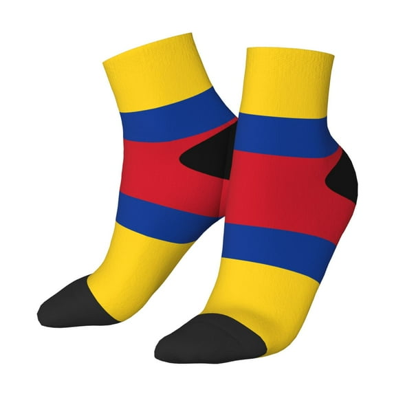 Women Men Athletic Socks Colombia Flag Cushioned Quarter Ankle Socks