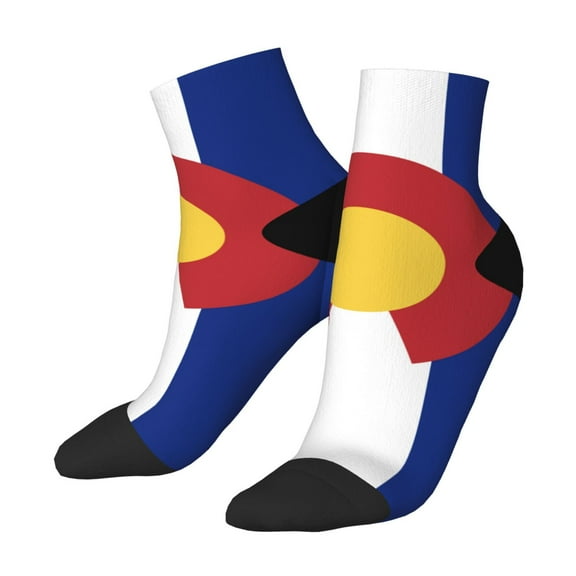 Women Men Athletic Socks Colorado Flag Cushioned Quarter Ankle Socks