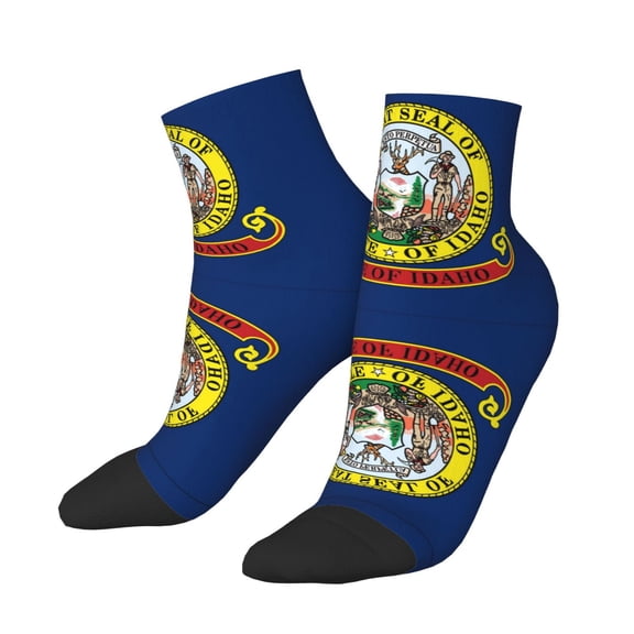 Women Men Athletic Socks Flag Of Idaho Cushioned Quarter Ankle Socks