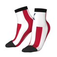 thumbnail image 1 of Women Men Athletic Socks Flag Of Liberian Cushioned Quarter Ankle Socks, 1 of 7