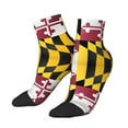 thumbnail image 1 of Women Men Athletic Socks Flag Of Maryland Cushioned Quarter Ankle Socks, 1 of 7