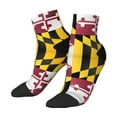 thumbnail image 1 of Women Men Athletic Socks Flag Of Maryland Cushioned Quarter Ankle Socks, 1 of 7