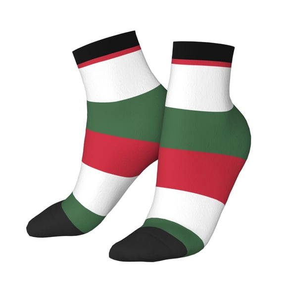 Women Men Athletic Socks Hungarian Flag Cushioned Quarter Ankle Socks