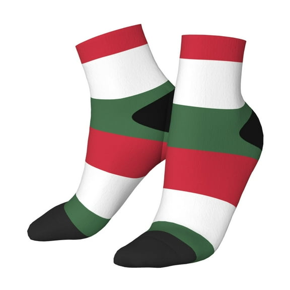 Women Men Athletic Socks Hungarian Flag Cushioned Quarter Ankle Socks